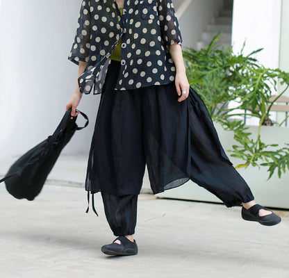 edoa Ramie Two Layer Lantern Pants 