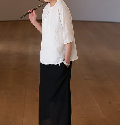 edoa White Simplicity Hemp Blouse