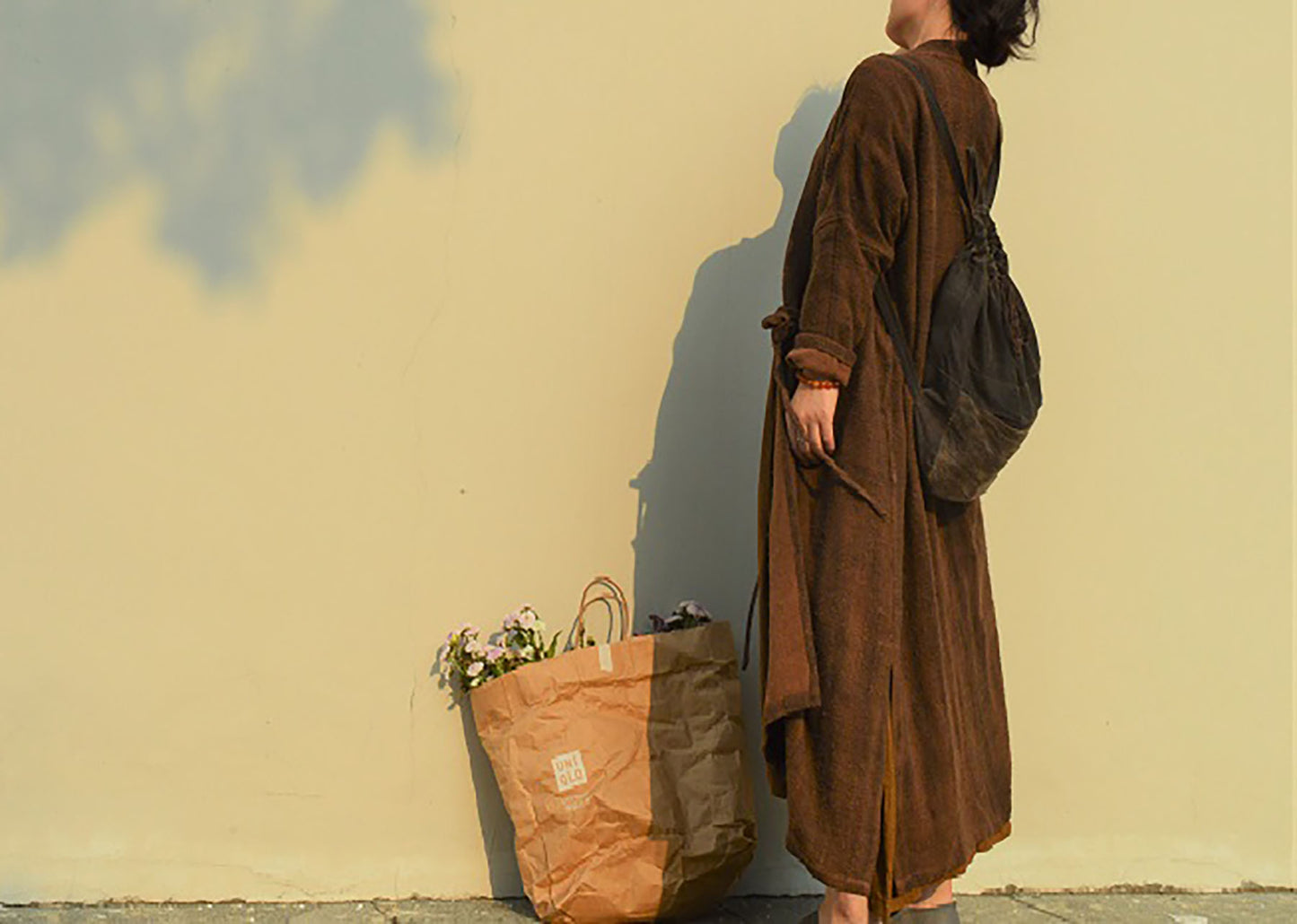 Loose Fitting Mud Tussah Silk Monk's Robe Coat co0038 A303