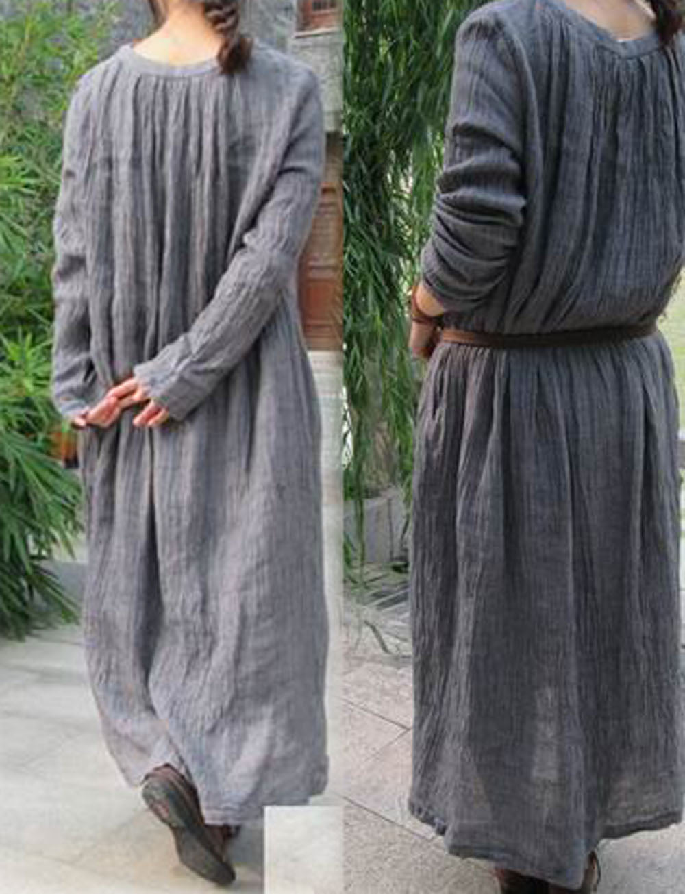 edoa Textured Crinkled linen Dress