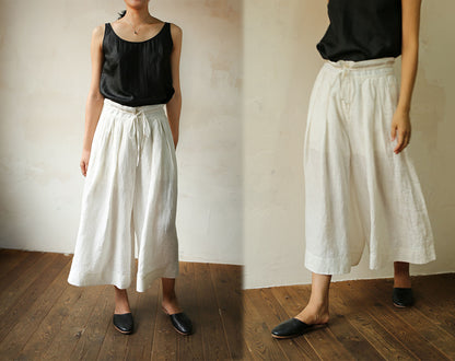 edoa Washed Linen Wide Leg Pants
