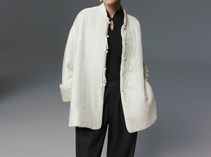 edoa Silk Velvet Quilted Crop Jacket