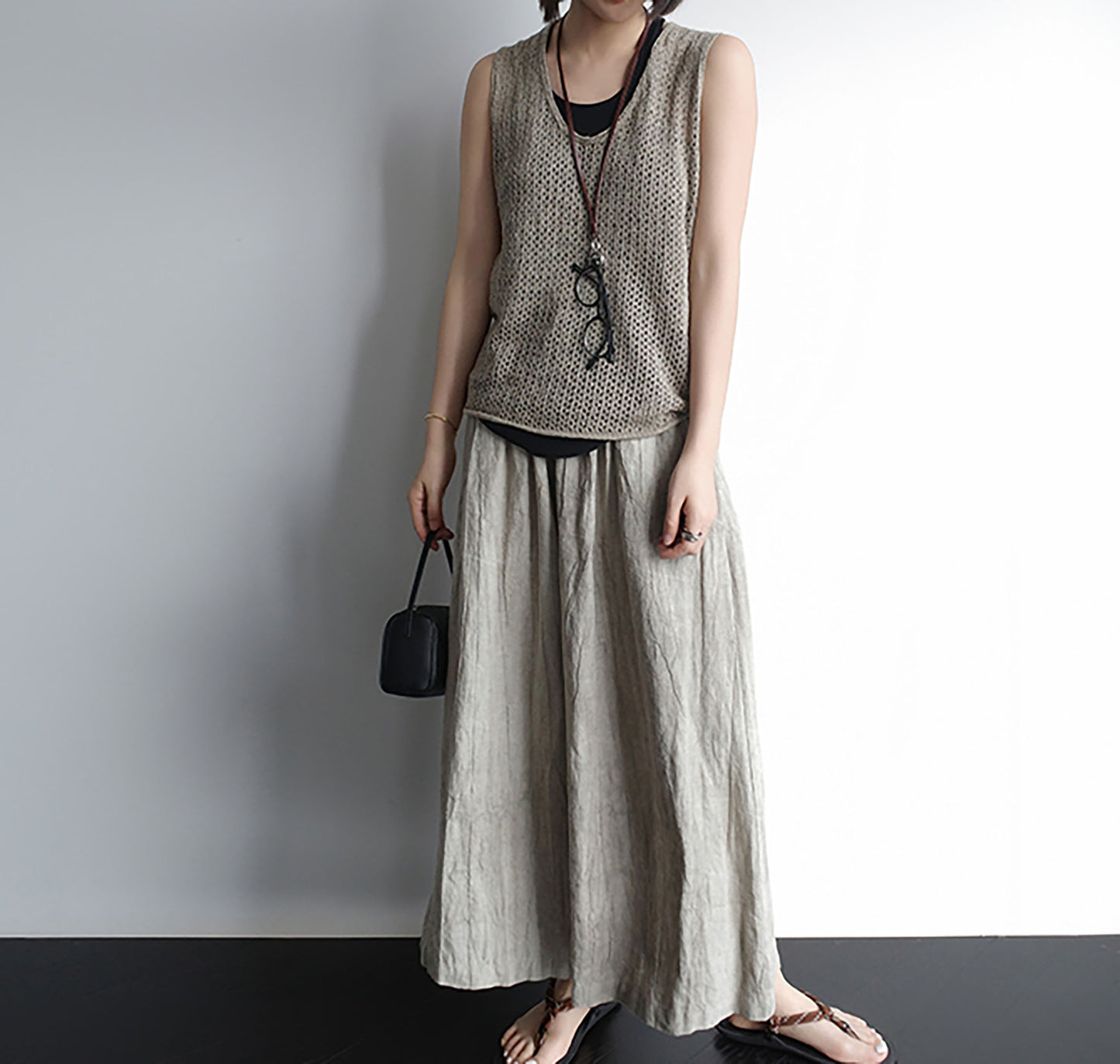 edoa Tie Dyed Linen Go to Town Culotte Pants