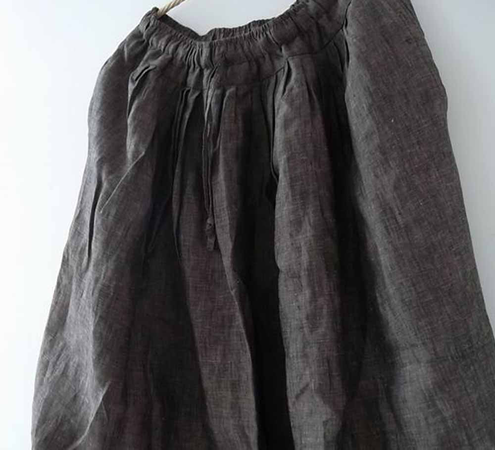 Loose yarn dyed linen harem pants
