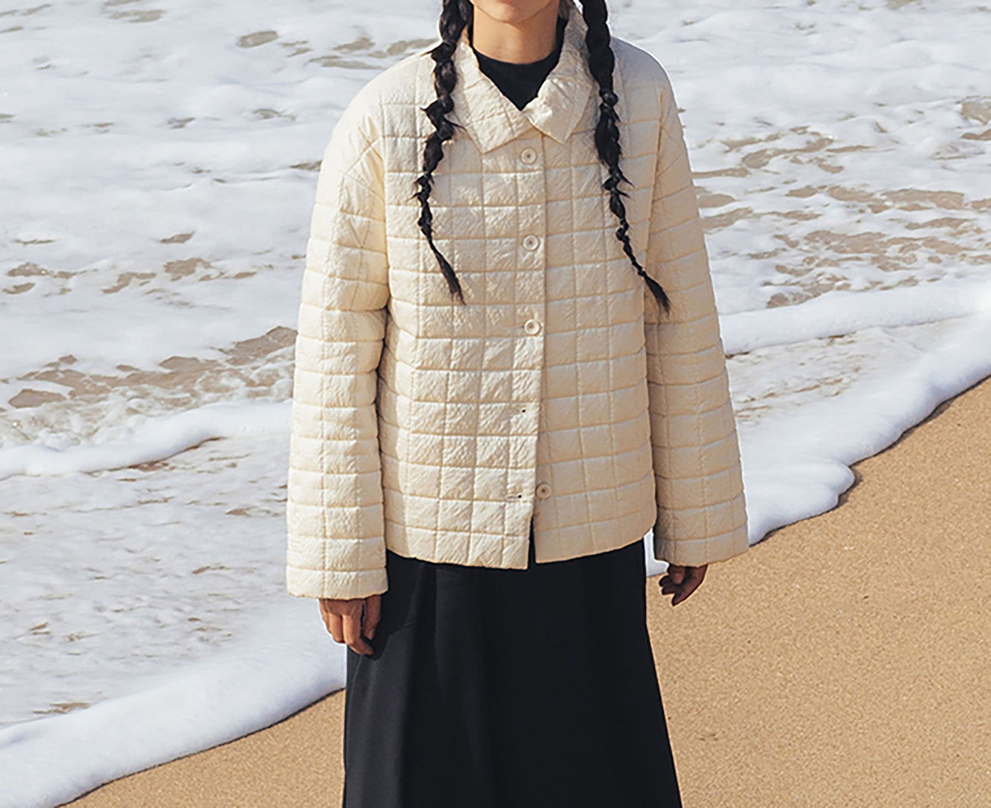 edoa Tussah Silk Padded Overshirt