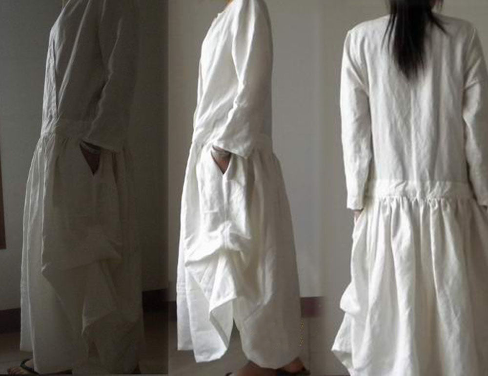 white linen maxi dress edoa