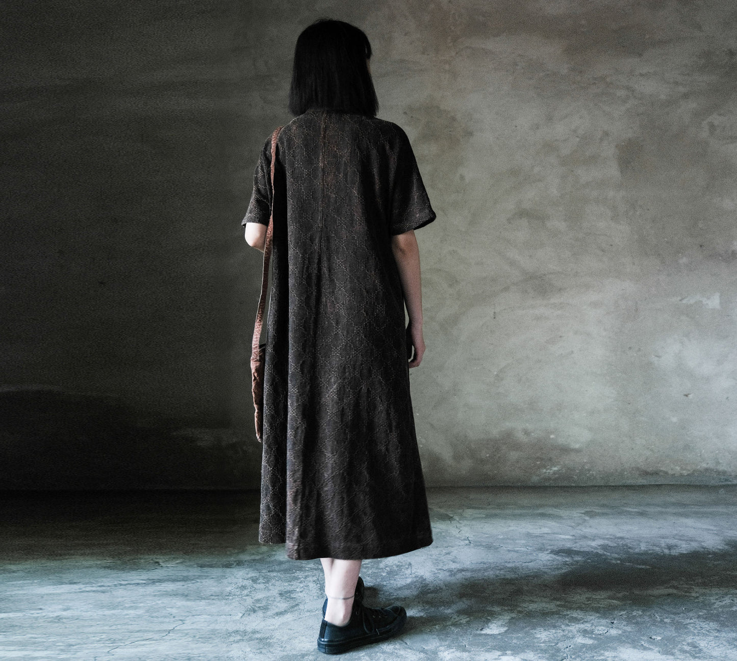 edoa Mud Tussah Silk jacquard Cheongsam Dress