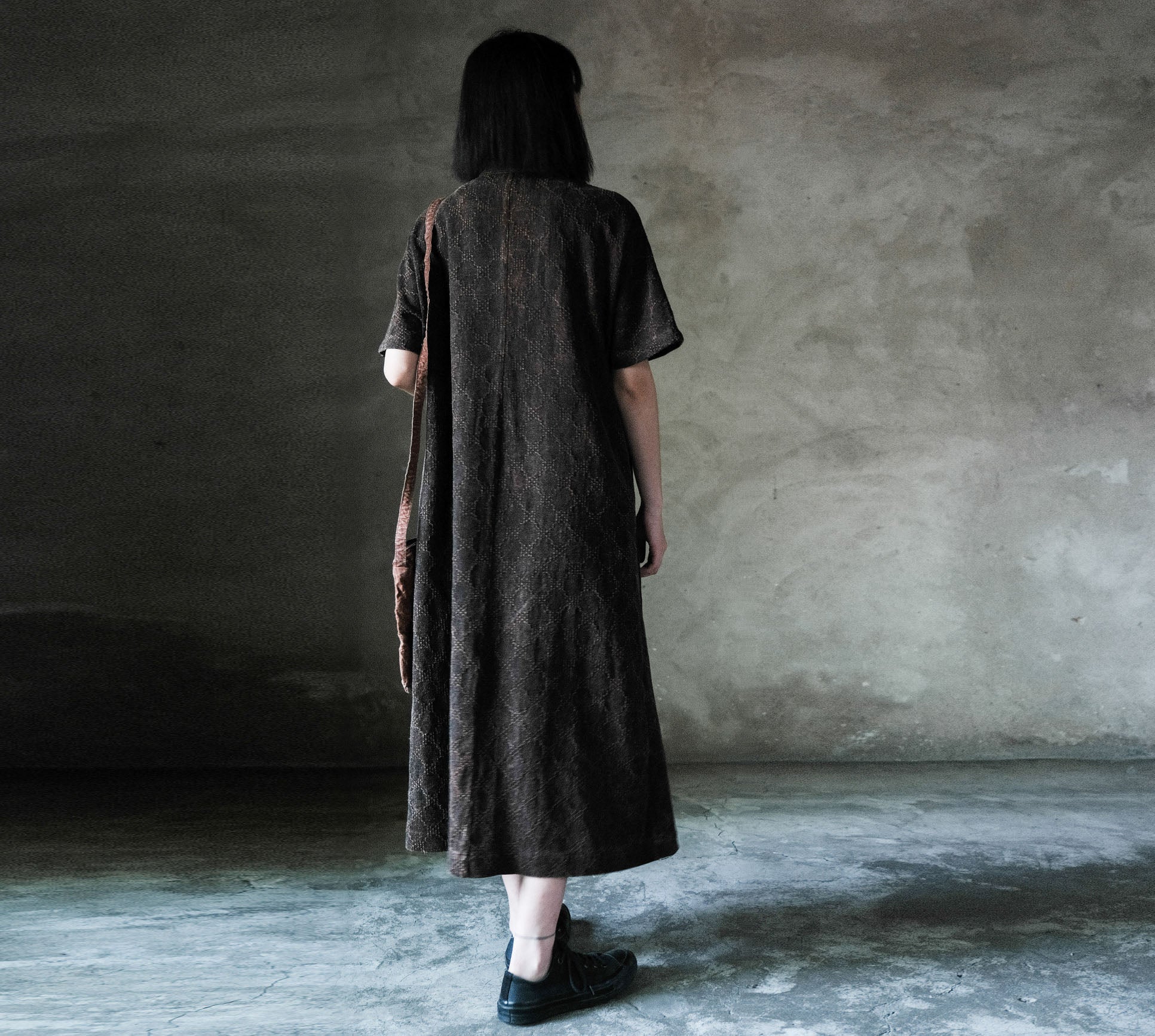 edoa Mud Tussah Silk jacquard Cheongsam Dress