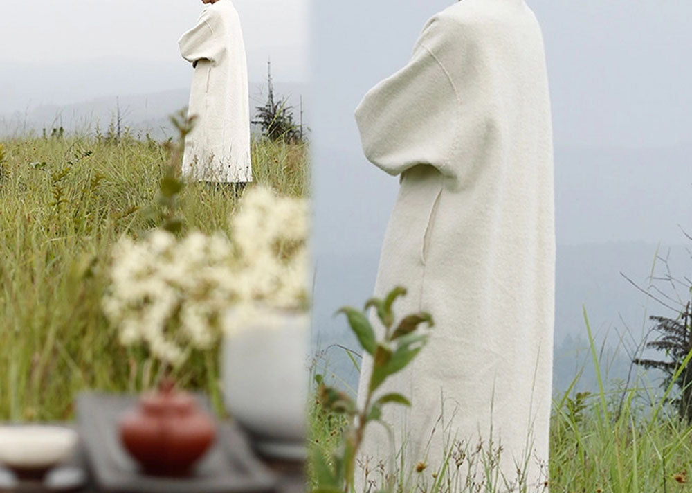edoa Boiled Wool Long Blanket Coat 