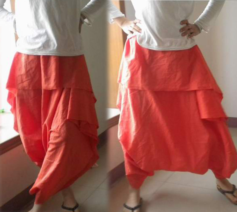 edoa Slouchy Fit Linen Harem Pants