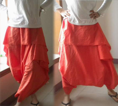 edoa Slouchy Fit Linen Harem Pants