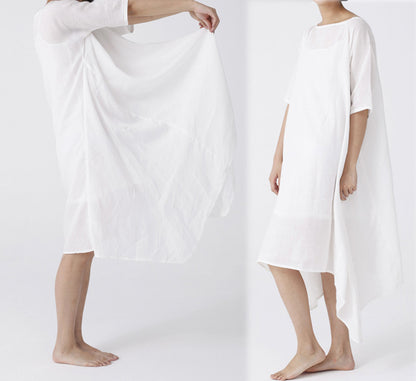 edoa Boat Neck Half Sleeves Shirt Dress