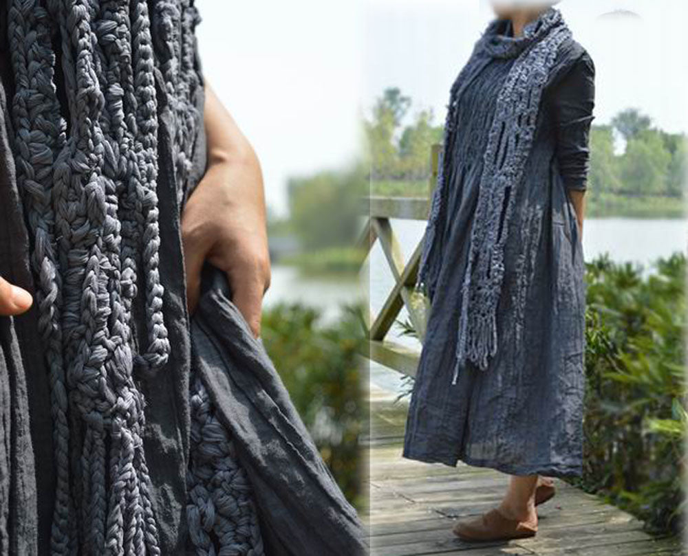 edoa Hand Crochet Pure Silk Scarf 