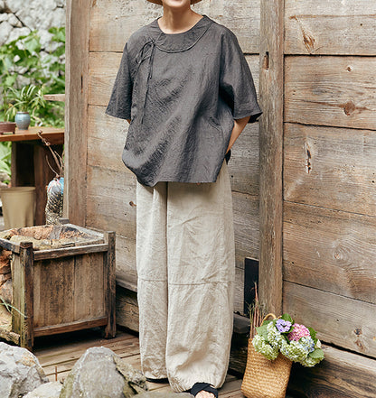edoa Eco Dyed Dupioni Tussah Silk Blouse