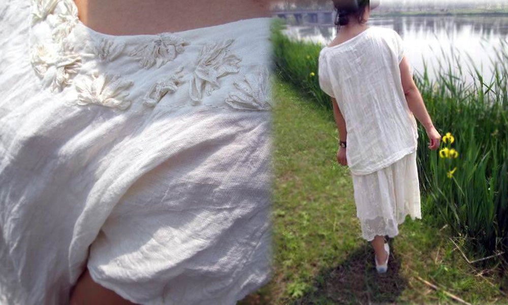 edoa Hand Embroidered Neckline Blouse