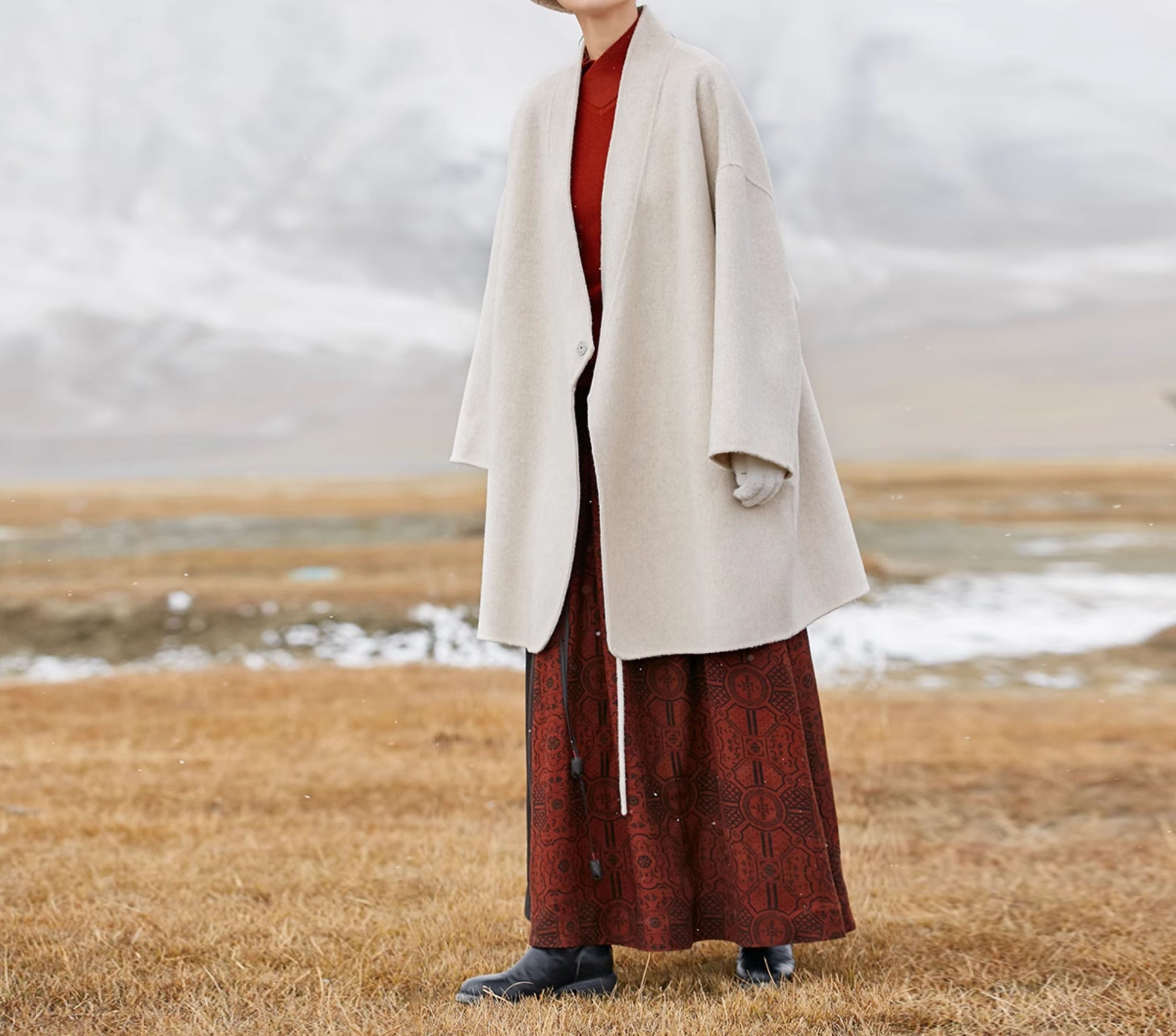 edoa Double Faced Wool Hanfu Coat