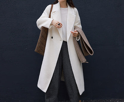 EDOA Double-breasted Alpaca Cocoon Coat