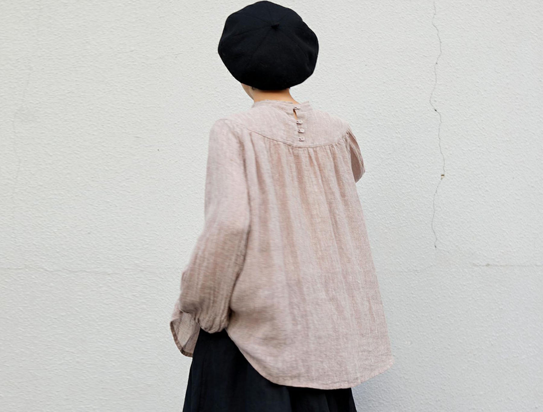 edoa Yarn Dyed Linen blend Blouse