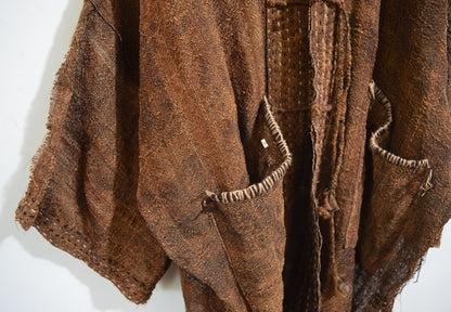 Loose Fitting Plant Dyed Hand Woven Linen Cardigan Jacket ja0062 A858