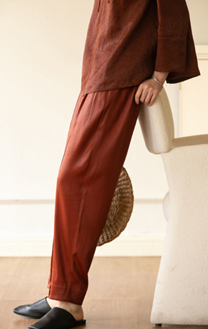 edoa Mud Silk Satin Pants