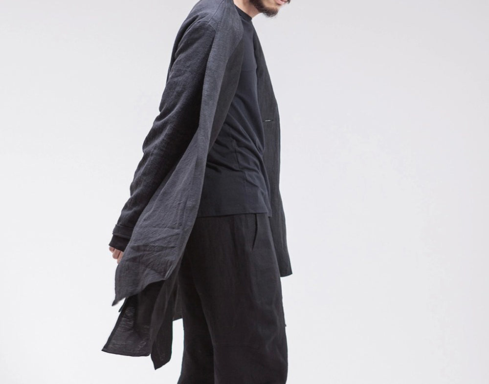 edoa double layer washed linen jacket