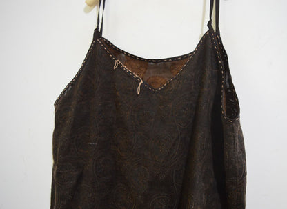 Reversible Mud Silk Linen Blend Jacquard Camisole Dress dr0258 A619