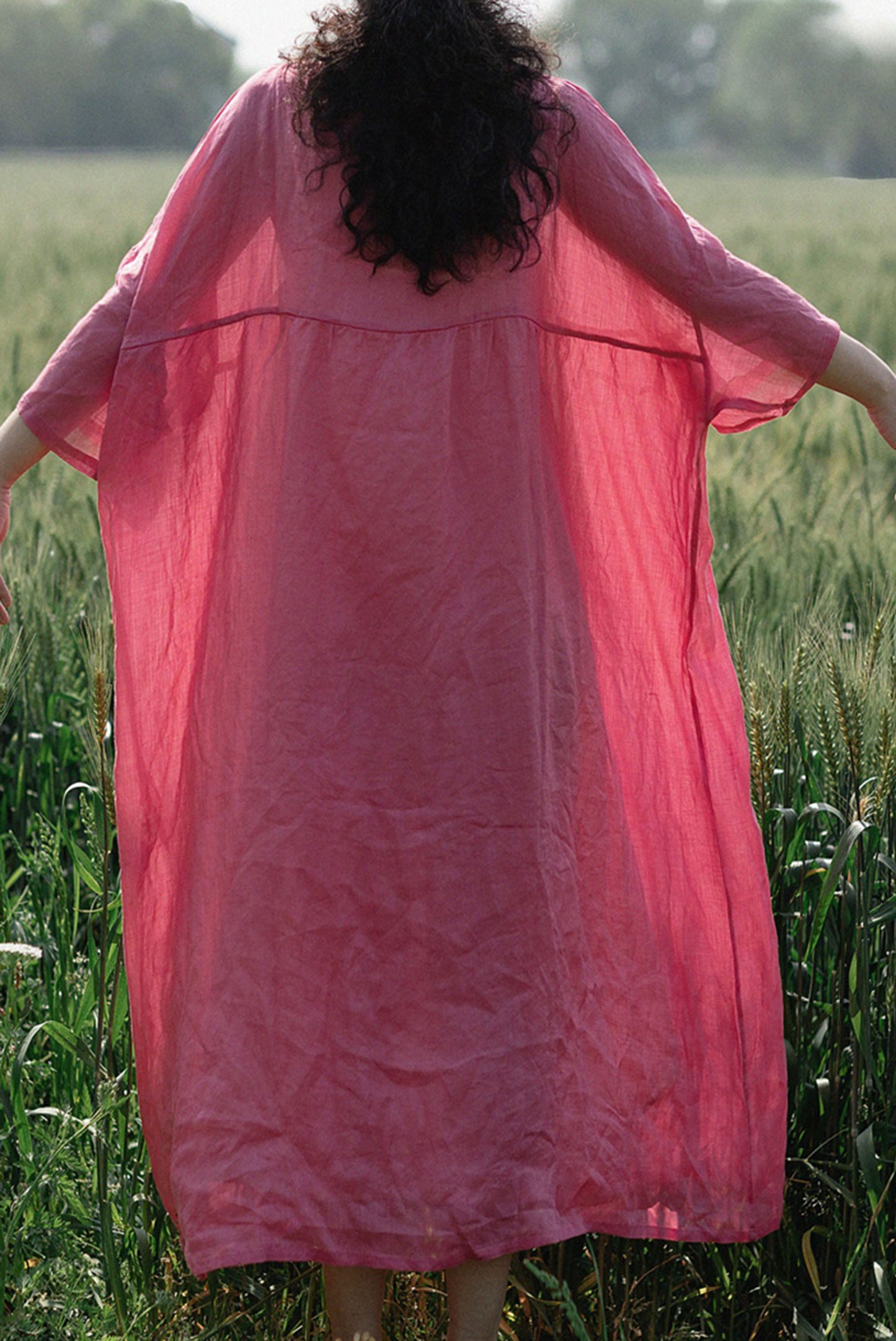 edoa Oversized Ramie High Waist Dress