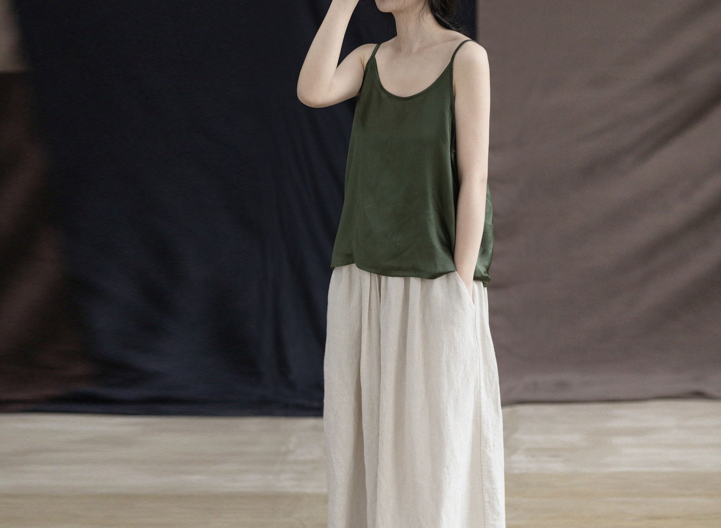 edoa Silk Satin Camisole Top