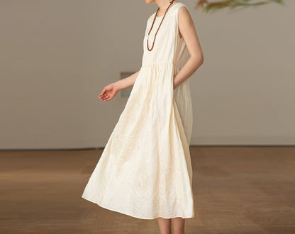 edoa Tussah Silk Sleeveless Dress