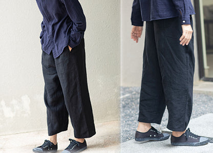 edoa Relaxed Black Linen Pants