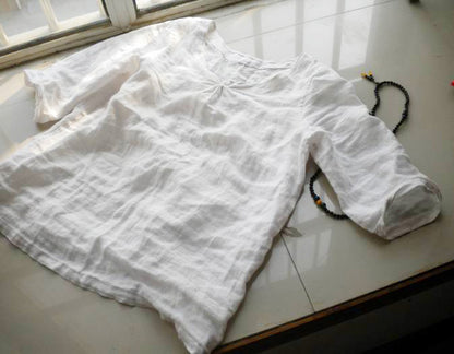 EDOA white linen blouse