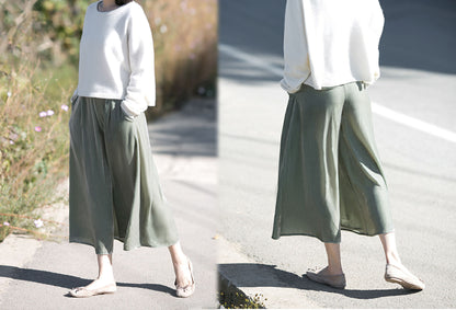 edoa Silk Velvet Wide Leg Pants
