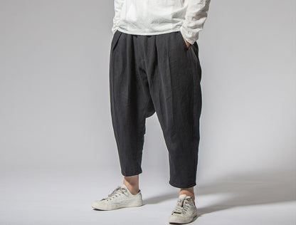 edoa Pleated Linen Cotton Blend Pants