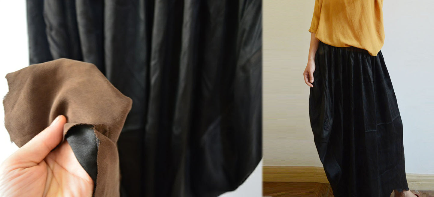 Reversible Mud Silk Charmeuse Asymmetric Skirt sk0043 A177