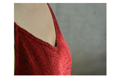 edoa Reversible Mud Silk Jacquard Camisole Dress