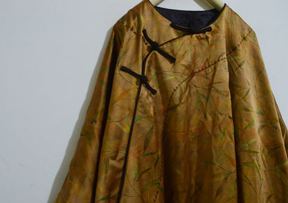 edoa Super Loose Printed Mud Silk Charmeuse Qipao 
