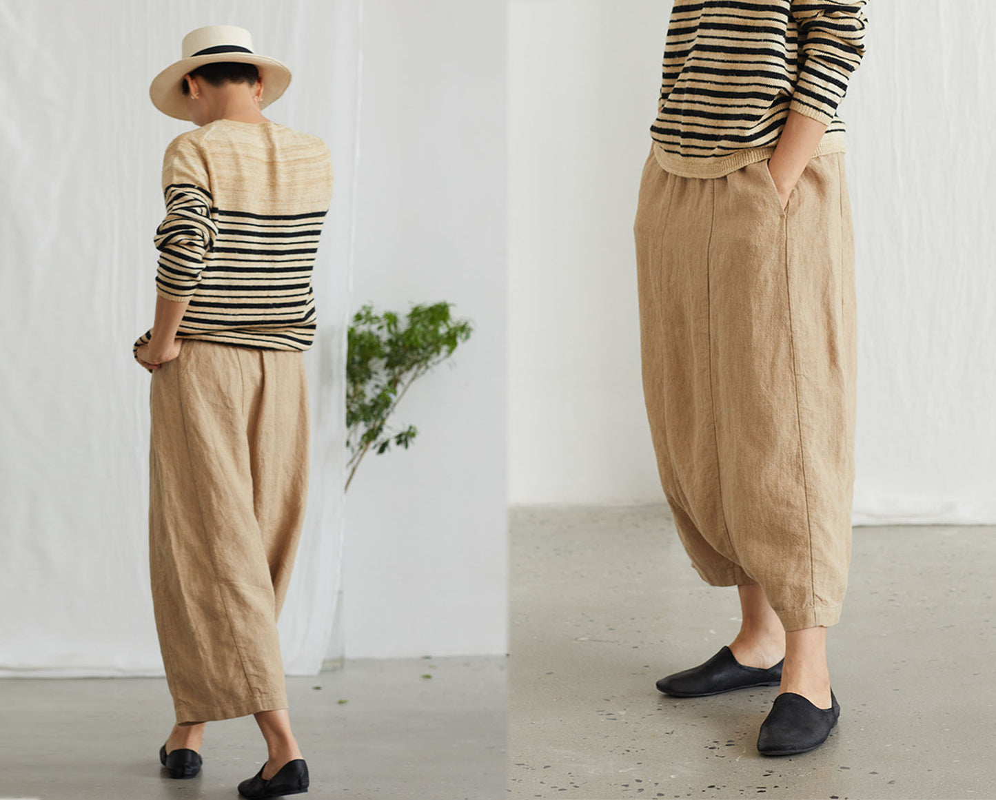 edoa Loose Drop Crotch Harem Pants