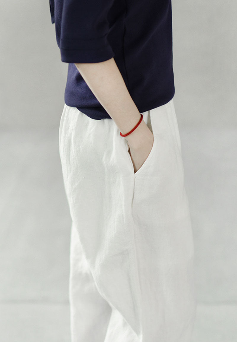 edoa Tapered Boyfriend Linen Pants