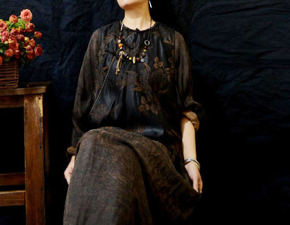 edoa Mud Silk Rayon Blend Jacquard Chinese Vest