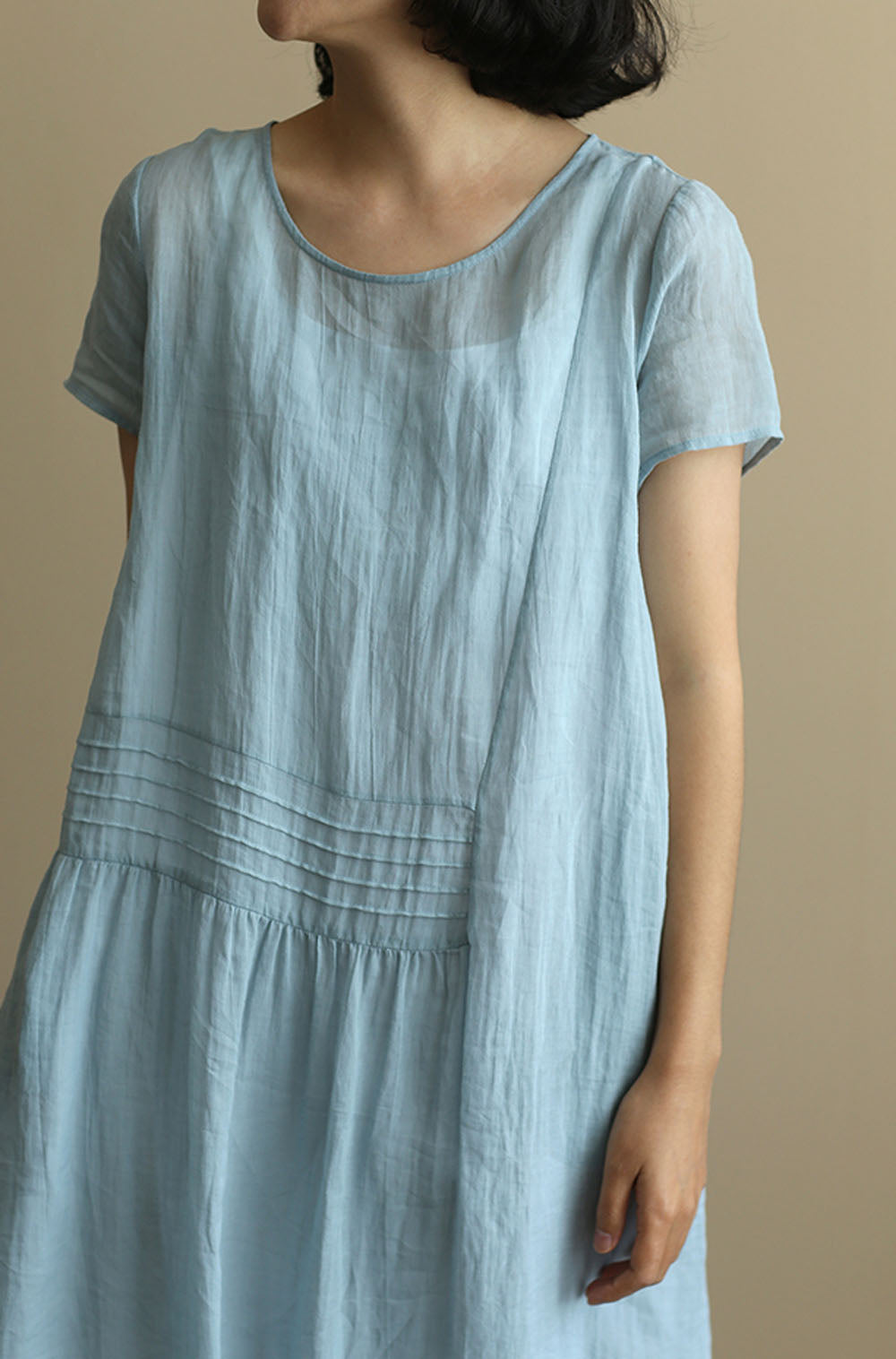 edoa High Counted Ramie Maxi Dress
