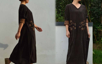 Maxi Distressed Mud Silk Dress dr0379 348