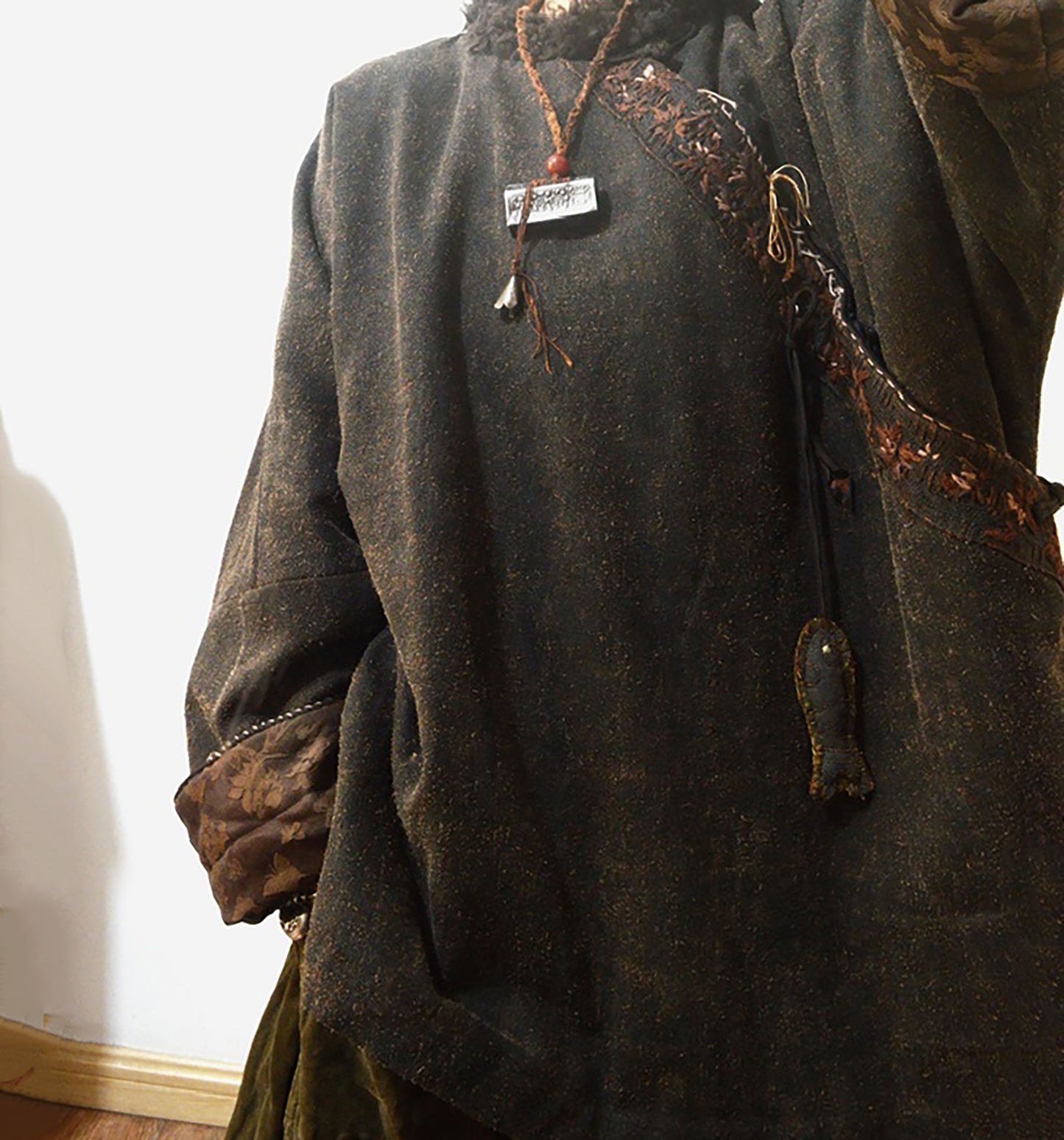 edoa Oversized Mud Tussah Silk Padded Jacket j