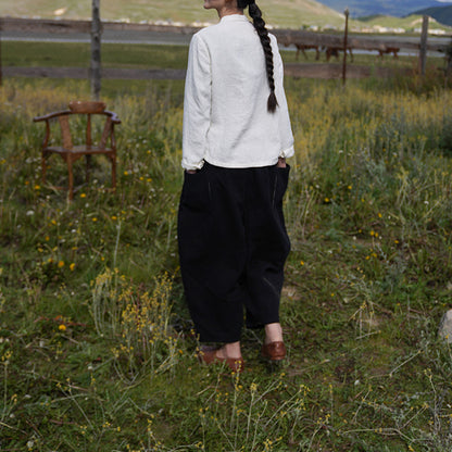 edoa Stone Washed Linen Cheongsam