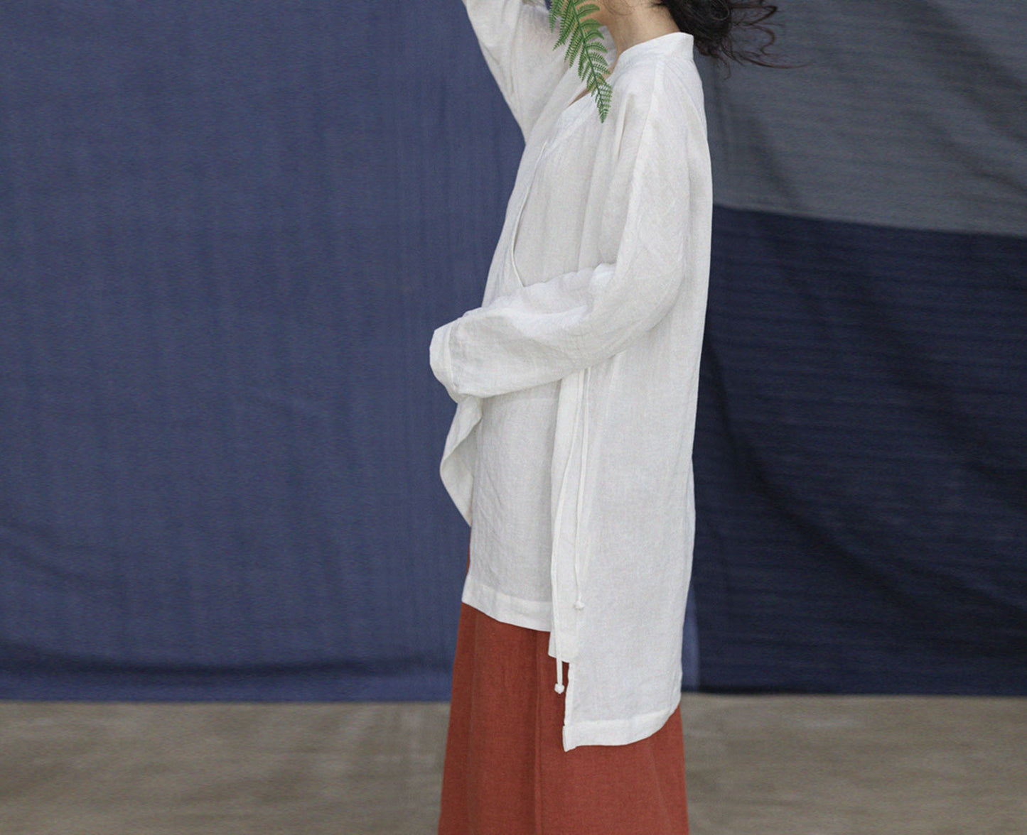 edoa Chinese Style Linen Top
