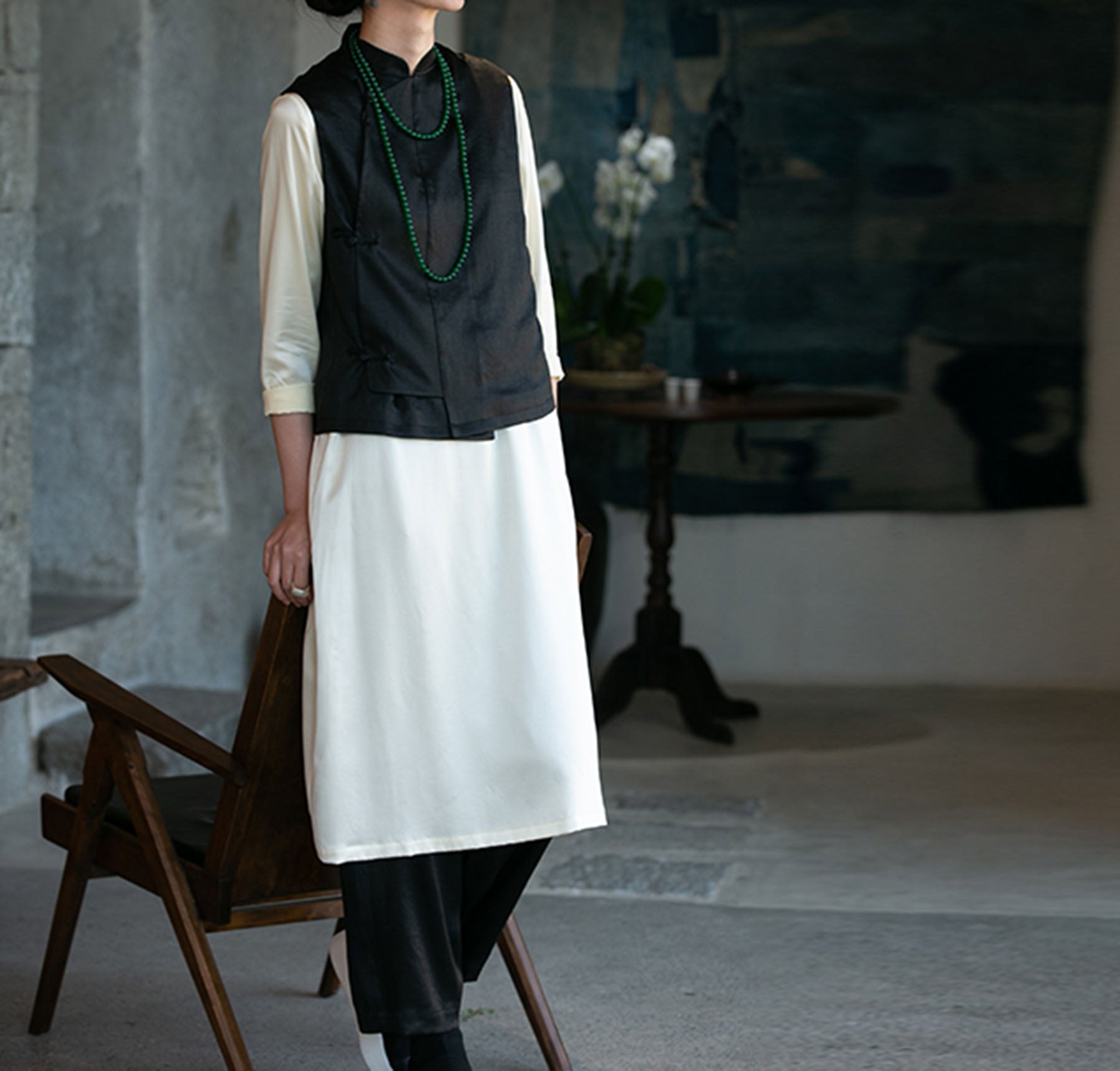 edoa Mud Silk Chinese Vest