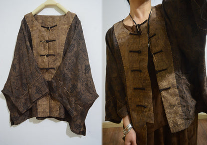 Mud Silk Cotton Blend Chinese Jacket ja0049 A763