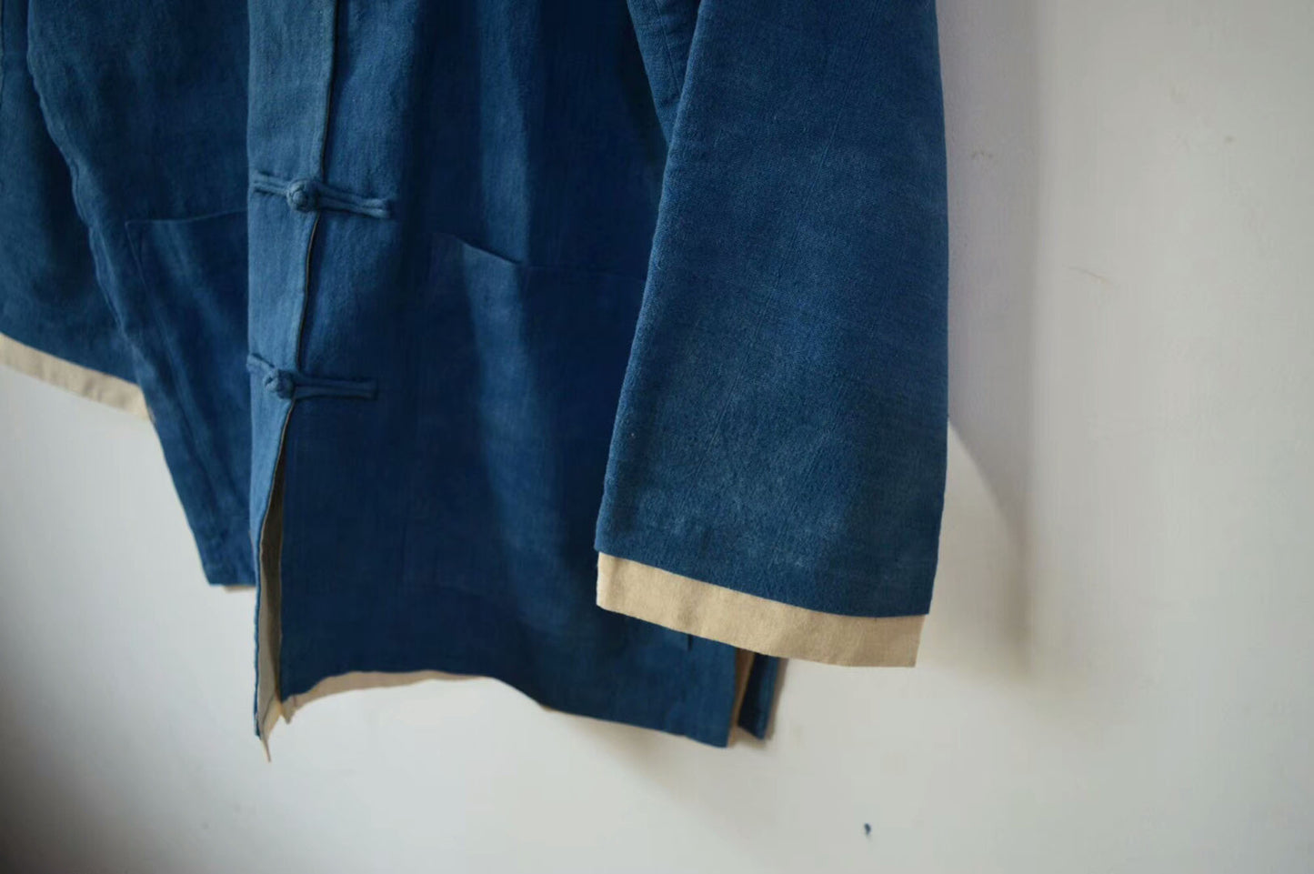 edoa Chinese Cheongsam Indigo Blue with Frog Buttons