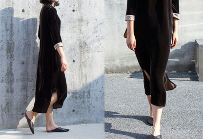 edoa Silk Velvet Modified Qipao