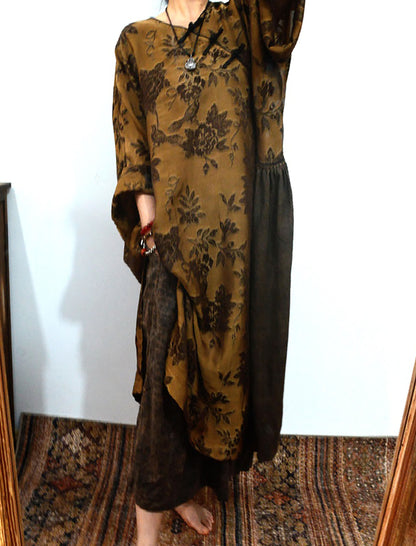 Oversized Mud Silk Jacquard Modified Qipao dr0162 X159
