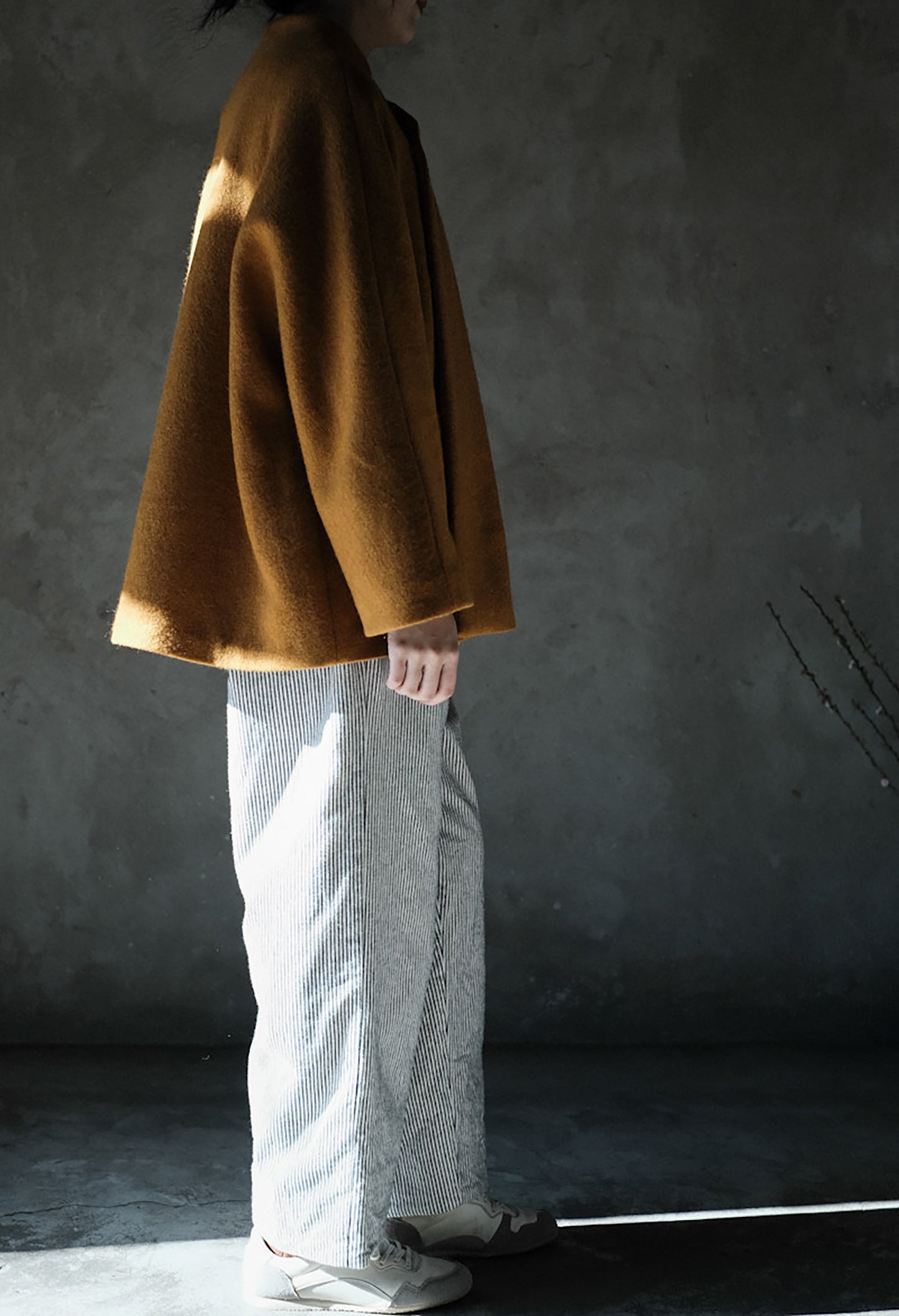 EDOA Wool Diagonal Placket Chinese Jacket